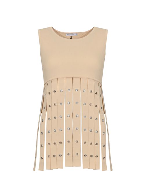 Top in maglia di misto viscosa con frange Patrizia Pepe | 8K0413 K324W409